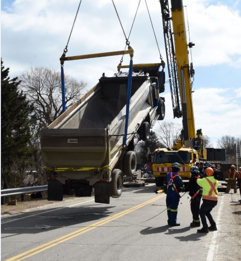 Truck fished out of creek