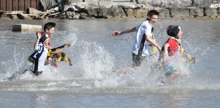 Big crowd out for Polar Bear Dip in Port Stanley