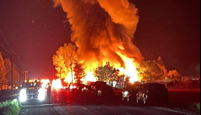 Flames, explosions at junk yard fire in Calton late Wednesday night
